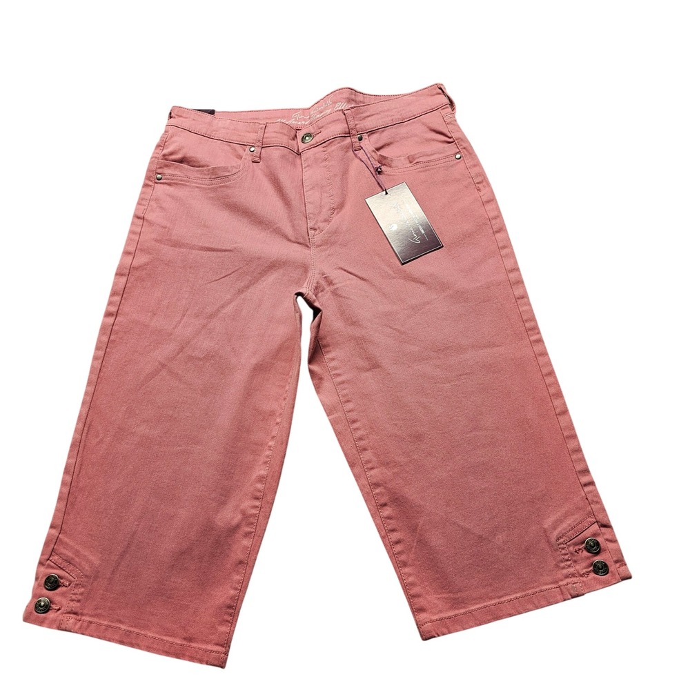 NWT Gloria Vanderbilt Kaia Skimmer Pants Women 10 Pink Mid Comfort Rise Slimming